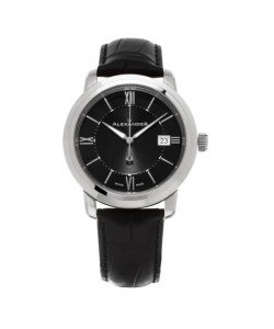 Alexander Men's 'Macedon' Black Dial Black Leather Strap Date Swiss Quartz Heroic Watch