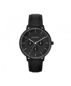 CUILLIN 43MM BLACK LEATHER STRAP WATCH