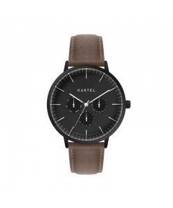 CUILLIN 43MM BROWN LEATHER STRAP WATCH