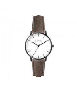 ISLA 34MM BROWN LEATHER STRAP WATCH