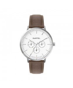 CUILLIN 43MM BROWN LEATHER STRAP WATCH