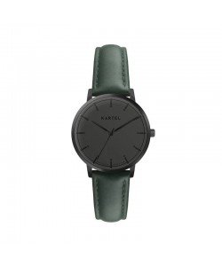 ISLA 34MM GREEN LEATHER STRAP WATCH