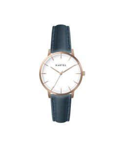 ISLA 34MM BLUE LEATHER STRAP WATCH