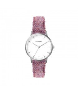 ISLA 34MM PINK TWEED STRAP WATCH