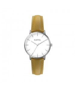 ISLA 34MM YELLOW LEATHER STRAP WATCH