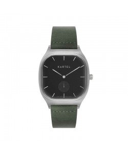 SINCLAIR 42MM GREEN LEATHER STRAP WATCH
