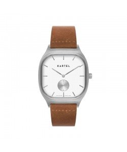 SINCLAIR 42MM TAN LEATHER STRAP WATCH