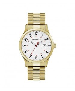 Caravelle Designed by Bulova Men's 44B117 Easy Reader Gold-Tone Stainless Expansion Bracelet Watch