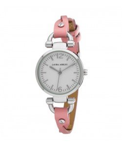Laura Ashley Pink Ladies Dial Analog Display Twisted Band Round Watch