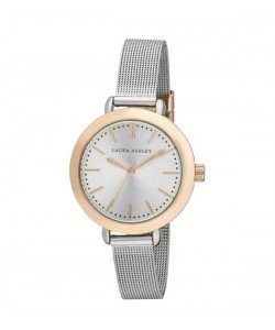 Laura Ashley Ladies Two Toned Rose Gold Mesh Watch