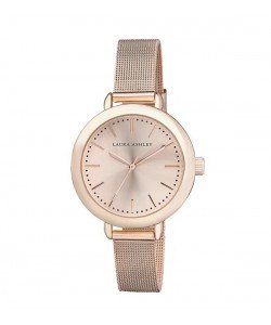 Laura Ashley Rose Gold Mesh Watch