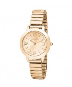Laura Ashley Rosegold Women's Round Expandable Stainless Steel Bracelet Watch