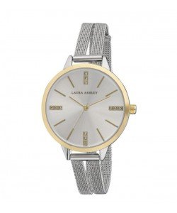Laura Ashley Two Toned Split Mesh Band Sunray Dial Watch