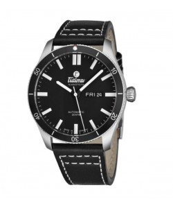 Tutima Men's 6101-01 'Grand Flieger' Black Dial Black Leather Date Day German Mechanical Automatic Watch
