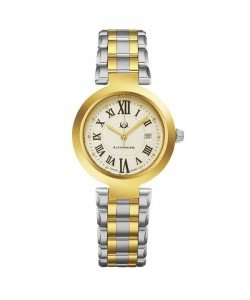 Alexander Women's Swiss Made Niki Two Tone Stainless Steel Link Bracelet Watch