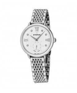 Eterna Women's 2801.41.96.1743 'Eternity' White Diamond Dial Stainless Steel Small Seconds Quartz Watch