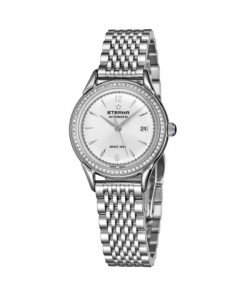 Eterna Women's 2956.50.13.1742 'Heritage 1948 For Her' Silver Dial Stainless Steel Diamond Automatic Watch