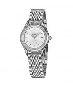 Eterna Women's 2956.50.13.1742 'Heritage 1948 For Her' Silver Dial Stainless Steel Diamond Automatic Watch