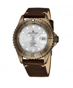 Revue Thommen Men's 17571.2582 'Diver' Silver Dial Black Leather Strap Date Automatic Watch