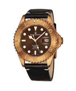 Revue Thommen Men's 17571.2593 'Diver' Brown Dial Black Leather Strap Date Automatic Watch