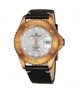 Revue Thommen 17571.2592 'Diver' Silver Dial Black Leather Strap Date Automatic Watch