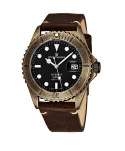 Revue Thommen 17571.2587 'Diver' Black Dial Black Leather Strap Date Automatic Watch