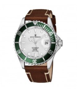 Revue Thommen Men's 17571.2524 'Diver' Silver Dial Light Brown Leather Strap Swiss Automatic Watch