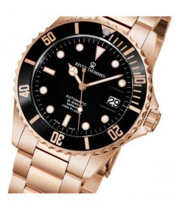 Revue Thommen Men's 17571.2167 'Diver' Black Dial Rose Goldtone Stainless Steel Automatic Swiss Made Watch