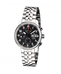 Revue Thommen 16051.6137 'Auto Chrono' Black Dial Stainless Steel Bracelet Swiss Automatic Watch
