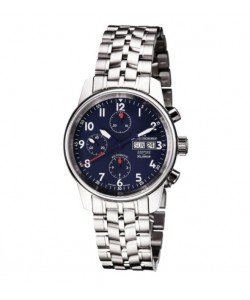 Revue Thommen 16051.6135 'Auto Chrono' Blue Dial Stainless Steel Bracelet Swiss Automaitc Watch