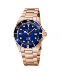 Revue Thommen Men's 17571.2165 'Diver' Blue Dial Rose Goldtone Stainless Steel Automatic Swiss Made Watch