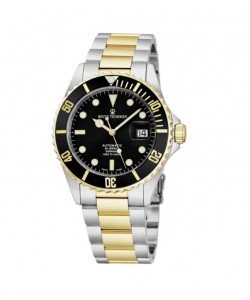 Revue Thommen Men's 17571.2147 'Diver' Black Dial Stainless Steel/Goldtone Bracelet Swiss Automatic Watch