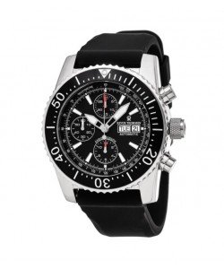 Revue Thommen 17030.6534 'Air Speed' Black Dial Black Rubber Strap Chronograph Swiss Automatic Watch