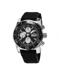 Revue Thommen Men's 17030.6537 'Air Speed' Black Dial Black Rubber Strap Chronograph Swiss Automatic