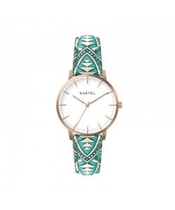 ISLA 34MM BLUE FABRIC STRAP WATCH