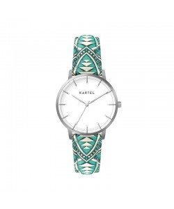 ISLA 34MM BLUE FABRIC STRAP WATCH