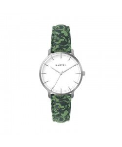 ISLA 34MM GREEN FABRIC STRAP WATCH