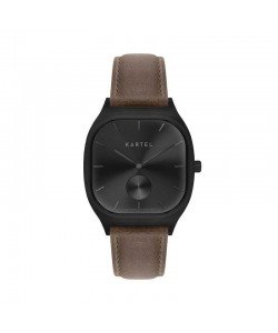 SINCLAIR 42MM BROWN LEATHER STRAP WATCH