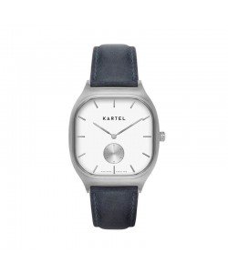 SINCLAIR 42MM BLUE LEATHER STRAP WATCH