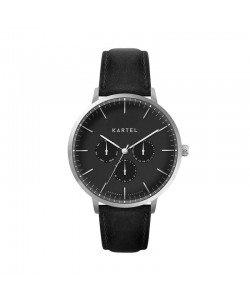 CUILLIN 43MM BLACK LEATHER STRAP WATCH
