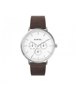 CUILLIN 43MM BROWN LEATHER STRAP WATCH