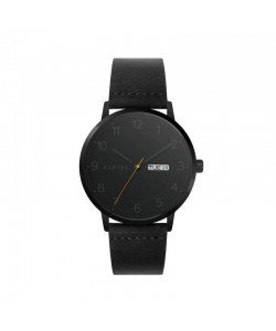 MORRIS 40MM BLACK LEATHER STRAP WATCH