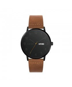 MORRIS 40MM TAN LEATHER STRAP WATCH