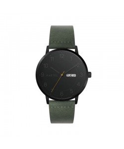 MORRIS 40MM GREEN LEATHER STRAP WATCH