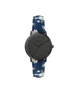 ISLA 34MM BLUE FABRIC STRAP WATCH