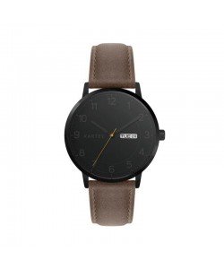 MORRIS 40MM BROWN LEATHER STRAP WATCH
