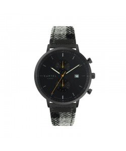 KNOYDART 43MM GREY TARTAN STRAP WATCH