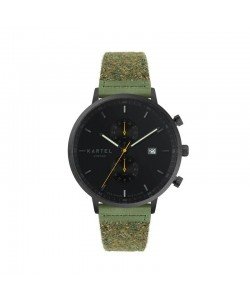 KNOYDART 43MM GREEN FABRIC STRAP WATCH