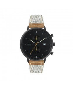 KNOYDART 43MM GREY FABRIC STRAP WATCH