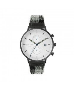 KNOYDART 43MM GREY TARTAN STRAP WATCH